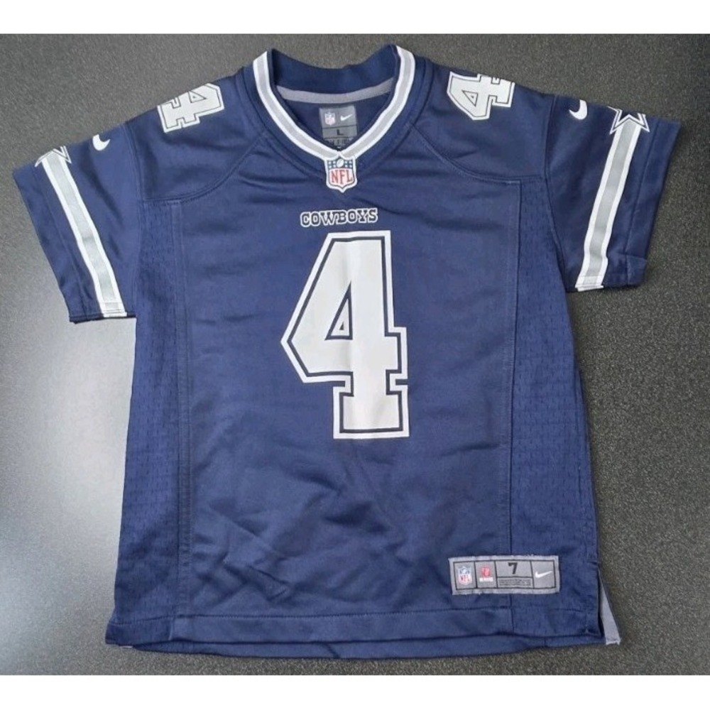 Dallas Cowboys DAK PRESCOTT NFL Jersey Kids L/7 Football Shirt Navy Sport Team